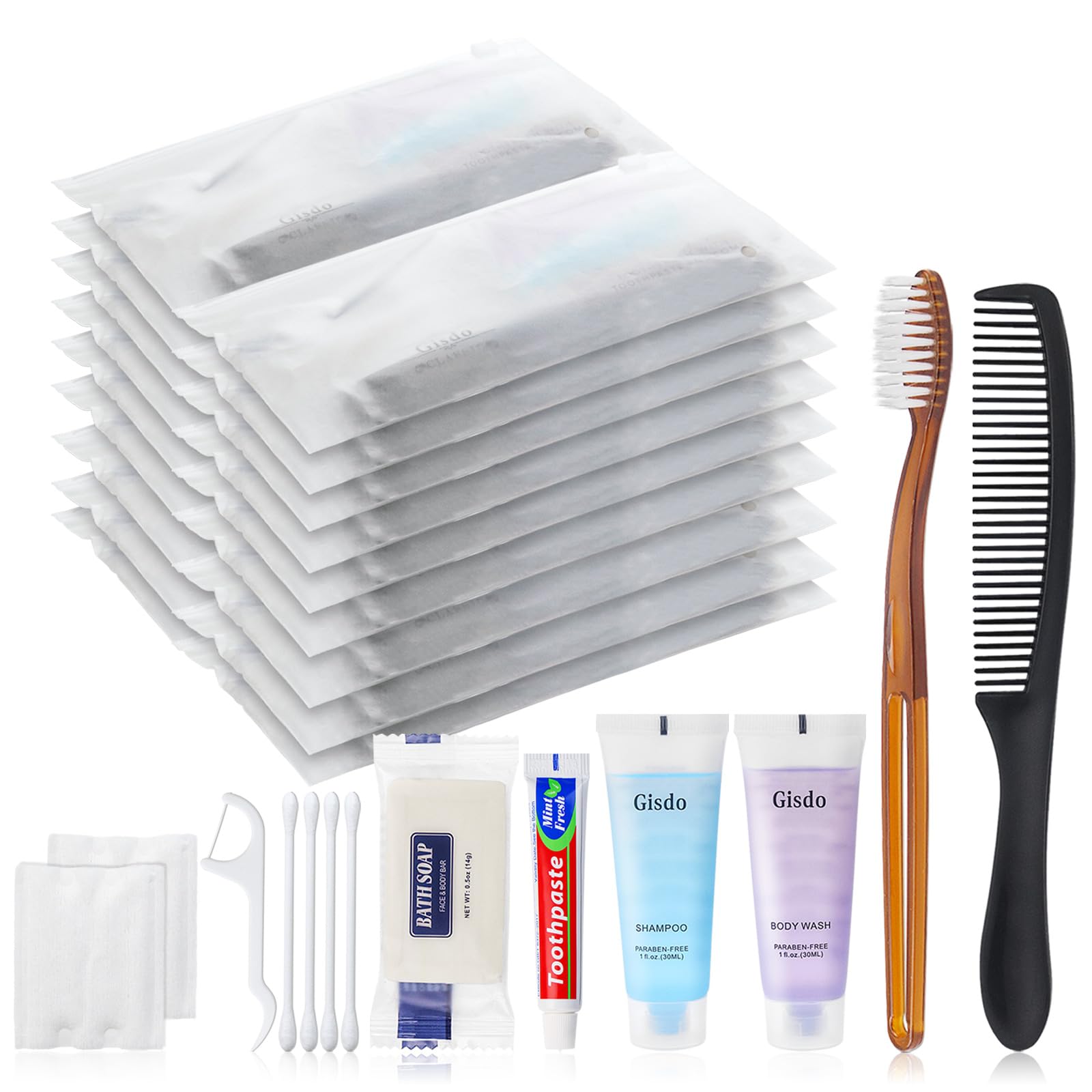 Kit di articoli da toeletta per senzatetto Kit di igiene personale Bulk (10-IN-1), Pack of 50