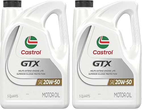 Castrol Aceite de motor GTX 20W-50, 5 cuartos de galón, paquete de 2