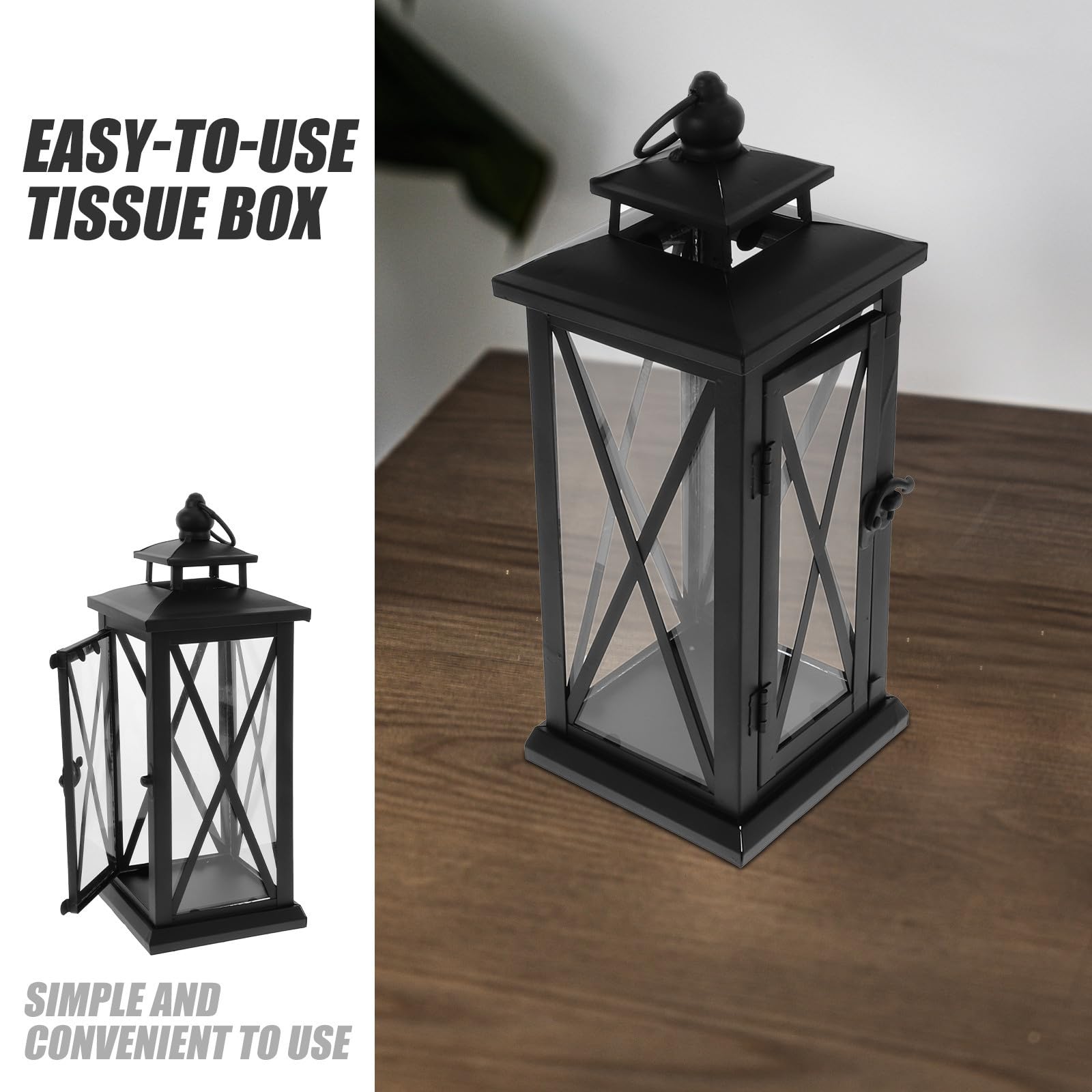 SOLUSTRE Candelabros para Velas de Hierro Diseño Retro y Base Cuadrada, Resistentes al Viento para Decoración Retro en Bodas y Exteriores