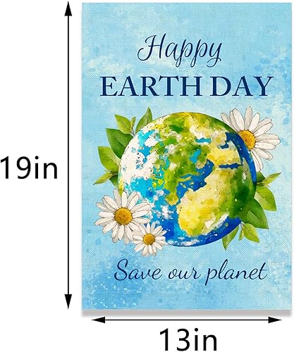 Miniatura 3 de Nepnuser Bandera de jardín del Día de la Tierra Feliz Día de la Tierra, decoración de fiesta temática de viaje, 22 de abril, Salvar nuestro planeta