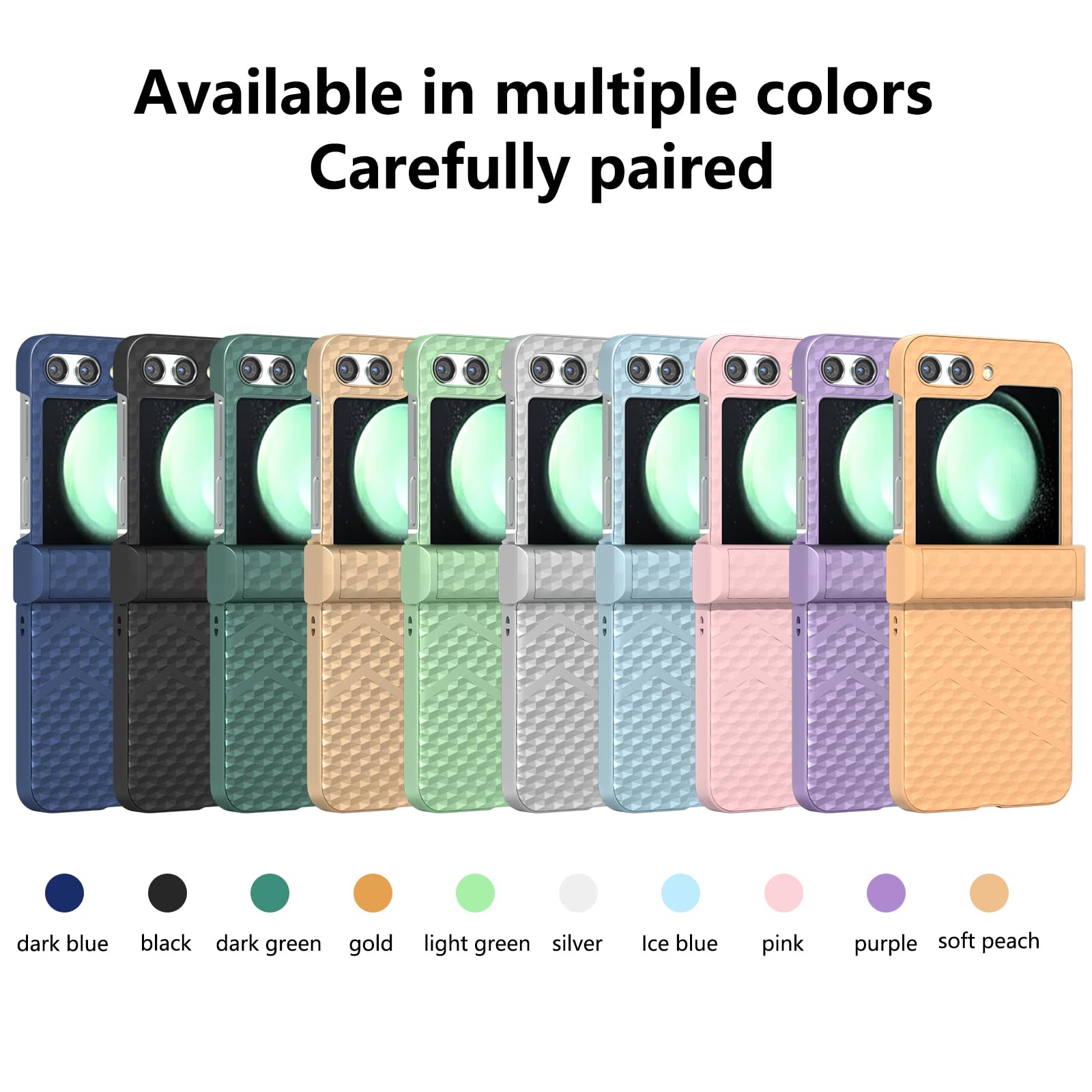 Custodia per Flip5 Cover Ultra Thin + Hinge + Wave Pattern,Skin Feel Case Bumper Slim Custodie per Samsung Galaxy Z Flip5(3)