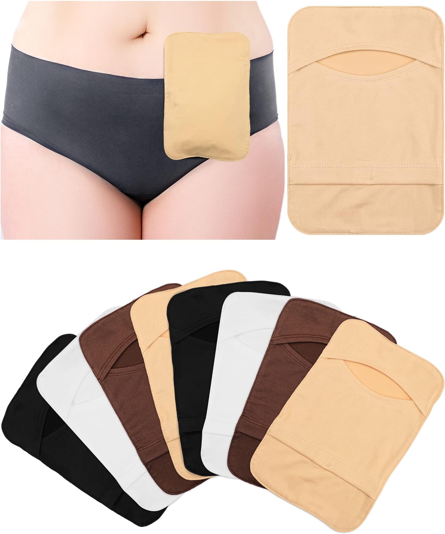 Sosation 8pcs Ostomy Bag Cover Colostomy Pouch Cover Lightweight Odor Control Stretchy Bag Washable Pouch Liner for Women Men Reusable Care Protector Supplies