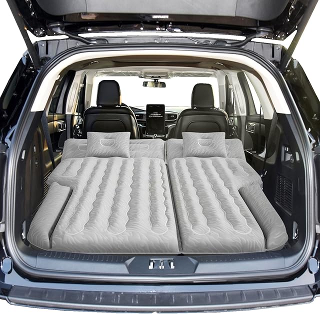 UK Custom Covers IM865GREY Inflatable SUV Air Mattress Camping Car Bed Electric Double Grey - Size 185cm x 140cm