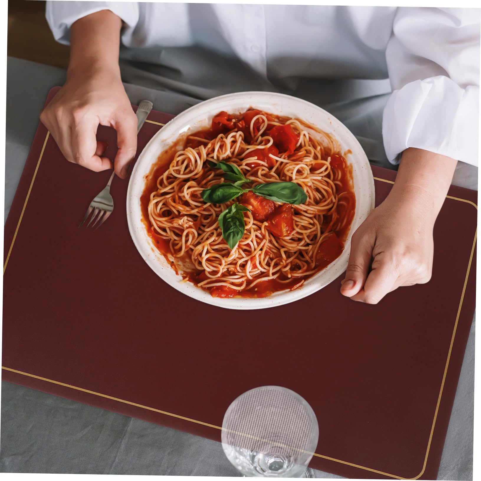 Tovagliette da Pranzo Antiscivolo 4 Pezzi in Pu per Tavolo