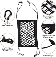 Vista 3 de Xotic Tech - Bolsa de almacenamiento de malla elástica para perros y mascotas, con espacio para el asiento trasero, organizador de red de malla