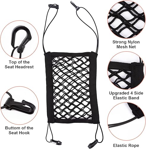 Miniatura 3 de Xotic Tech - Bolsa de almacenamiento de malla elástica para perros y mascotas, con espacio para el asiento trasero, organizador de red de malla de