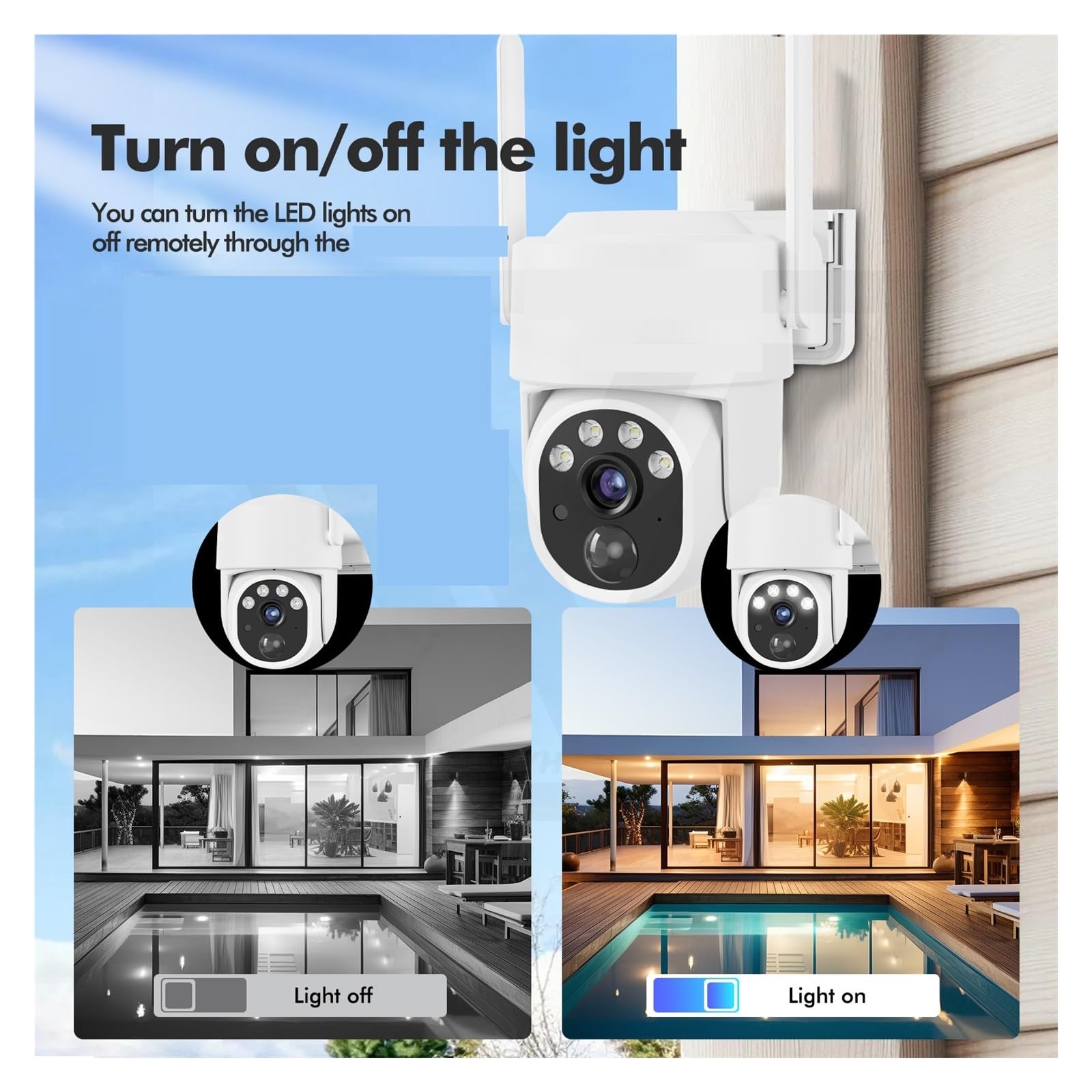 Cámara IP de 5 MP con energía Solar, WiFi, PTZ, for Exteriores, IP66, Resistente al Agua, batería integrada de 8000 mAh, cámara de vigilancia con detección Humana PIR 5X(5MP 1PCS NO SD Card)