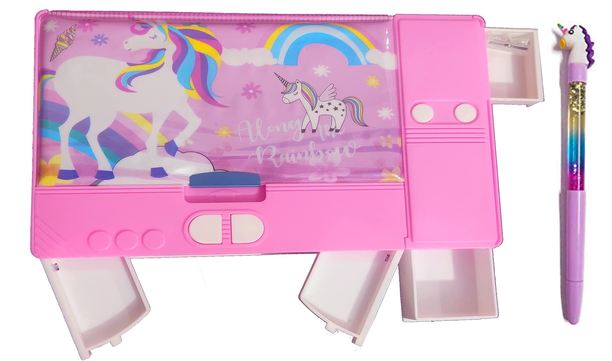 SHREE TECHNESH® Unicorn Glossy Printed Dual Sided Pencil Box with Sparkling Unicorn Gel Pen for Girls (B079311F7T) Amazon Price History, Amazon Price Tracker