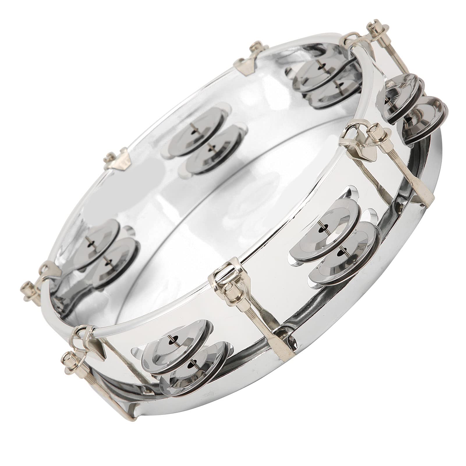 Tamboerijn, Fewer Vibrations, Adjustable Tone, Metal Bell, Hand Drum for Percussion Education (Transparent color)