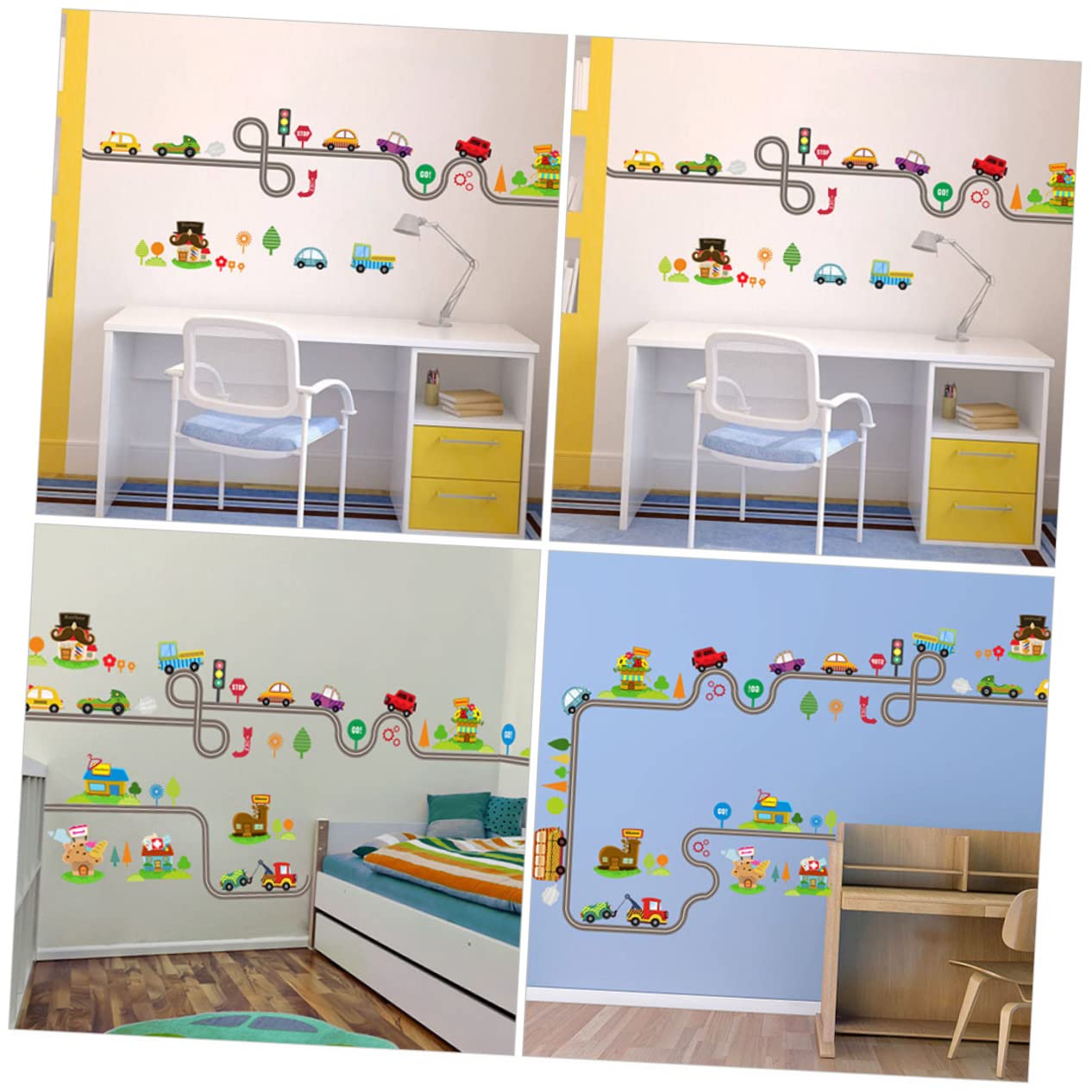 Ciieeo 3 Set Di Adesivi Murali Per Camerette Dei Bambini Adesivi Murali Staccabili E Adesivi Per Tema Trenino Per Auto 2 Fogli * 3