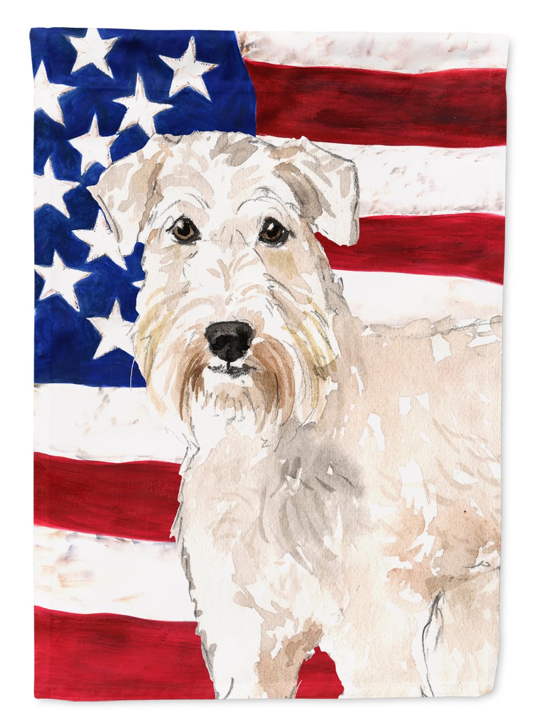 Drapeau Patriotic USA Wheaten Terrier Flag pour égayer une allée fleurie
