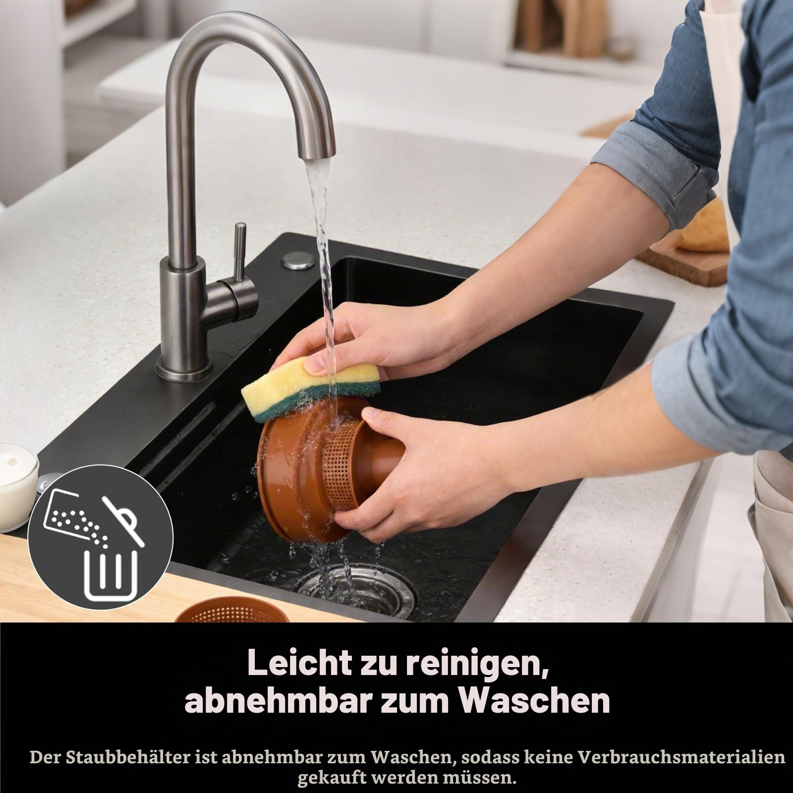Beutelloser Staubsauger 3300W mit Zyklon-Technologie, 3L Staubbehälter & 5m Kabel, Starke Saugleistung Bodenstaubsauger für Tierhaare, Hartböden & Teppiche, Waschbarer Filter, Geräuscharm (E)
