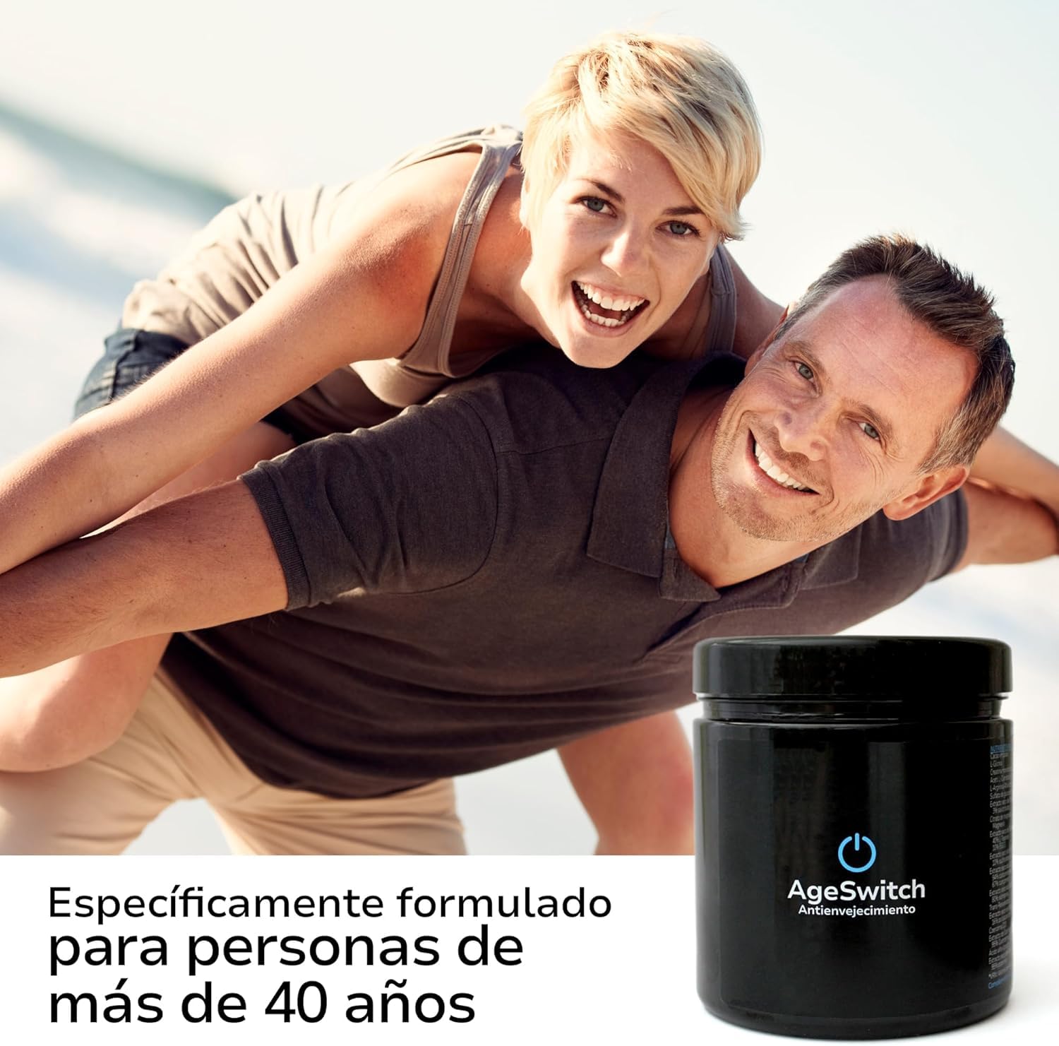 AgeSwitch Antienvejecimiento: Complemento Nutricional Premium, Protección Celular, Energía y Rendimiento Físico y Mental, Antioxidante Vegetal (Actiage: Vive más con más salud)