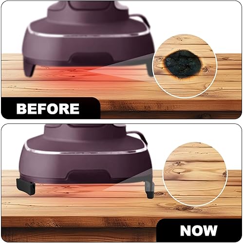 Miniatura 3 de 8 alfombrillas para freidora de aire Ninja Crispi, alfombrilla de calor de silicona cuadrúpeda portátil para freidora de aire para soporte del