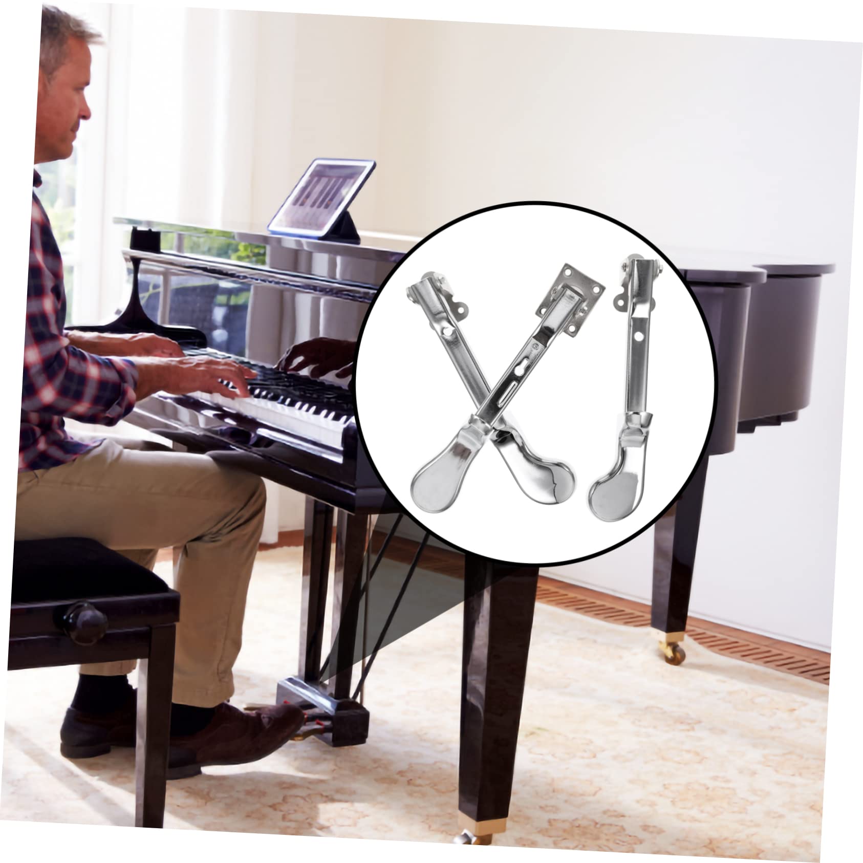 Pedali per Pianoforte Verticale per Migliorare le Prestazioni in Lega Argento 3pezzi Accessori Leggeri e Funzionali per Negozi di Musica e Riparazione Pianoforti