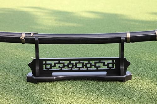Miniatura 4 de WANLIAN Soporte para espada de madera maciza de 1234 niveles, soporte para espada Katana de escritorio, base para espada de gladiador samurái para