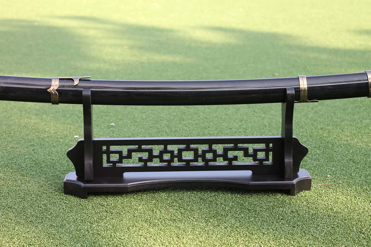 Supporto Per Spade Da Esposizione - 4 Livelli, Design Intagliato Nero Per Katana E Spade Samurai