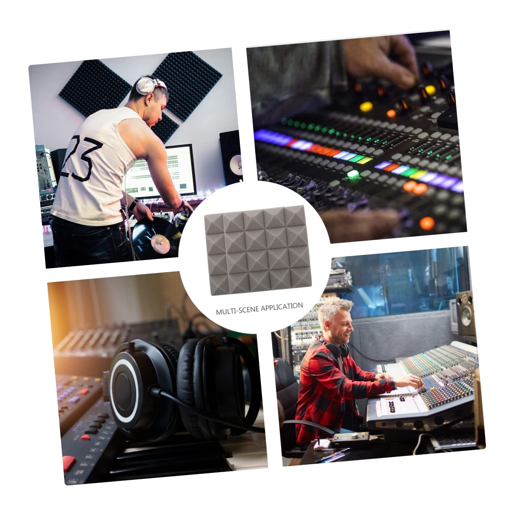 12pezzi Pannelli Fonoassorbenti Espansi in Leggeri e Resistenti per Studi di Registrazione di Controllo Uffici Home Studio e Home Theater Assorbono Energia Acustica Riducendo