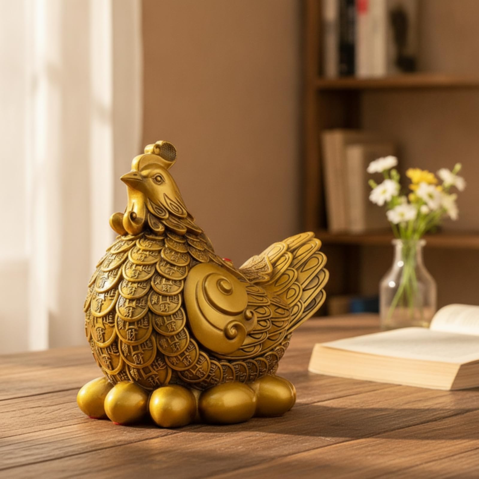 Latón Dorado Figura Metálico Figurita para Coleccionis, Escritorio, Pequeño 14cm Largo X 10cm Ancho X 15cm Alto