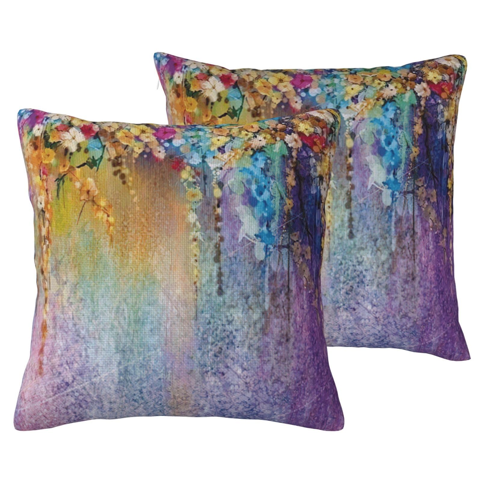 Housses de coussin en lin de qualité supérieure au design floral raffiné
