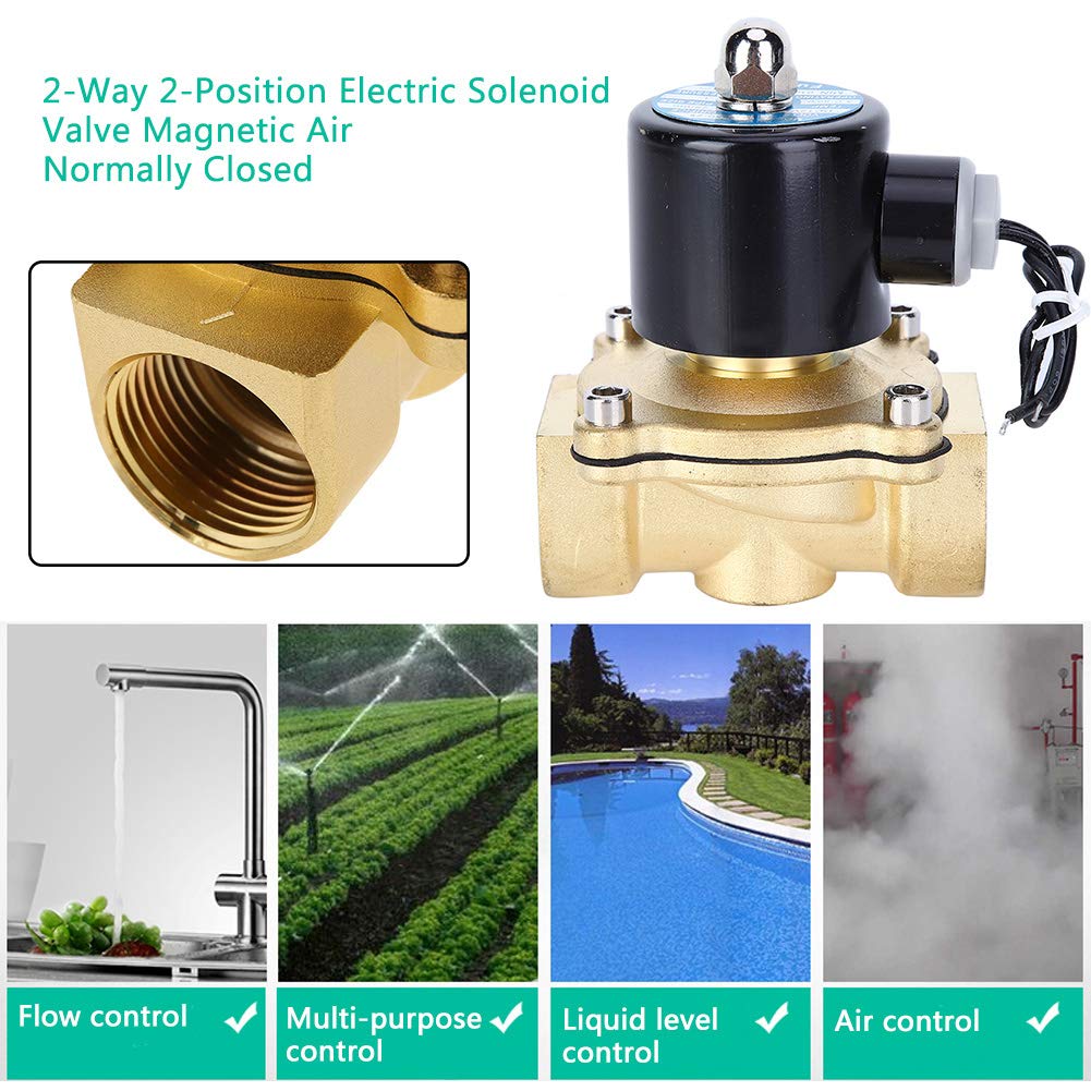 Électrovanne Électrique 2 Voies 2 Positions Laiton 12V 1 Pouce - Normalement Fermée Démarrage Zéro