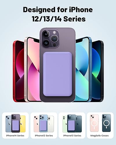 Miniatura 2 de Yiisonger Banco de energía inalámbrico, cargador portátil magnético delgado de 10000 mAh, 22.5 W PD de carga rápida, mini batería segura para Mag,