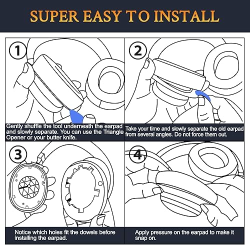 Miniatura 7 de SOULWIT Almohadillas de repuesto para auriculares JBL Tune 700 (700BT)710 (710BT)720 (720BT)750 (750BT,750BTNC)760 (760NC)770 (770NC) auriculares,