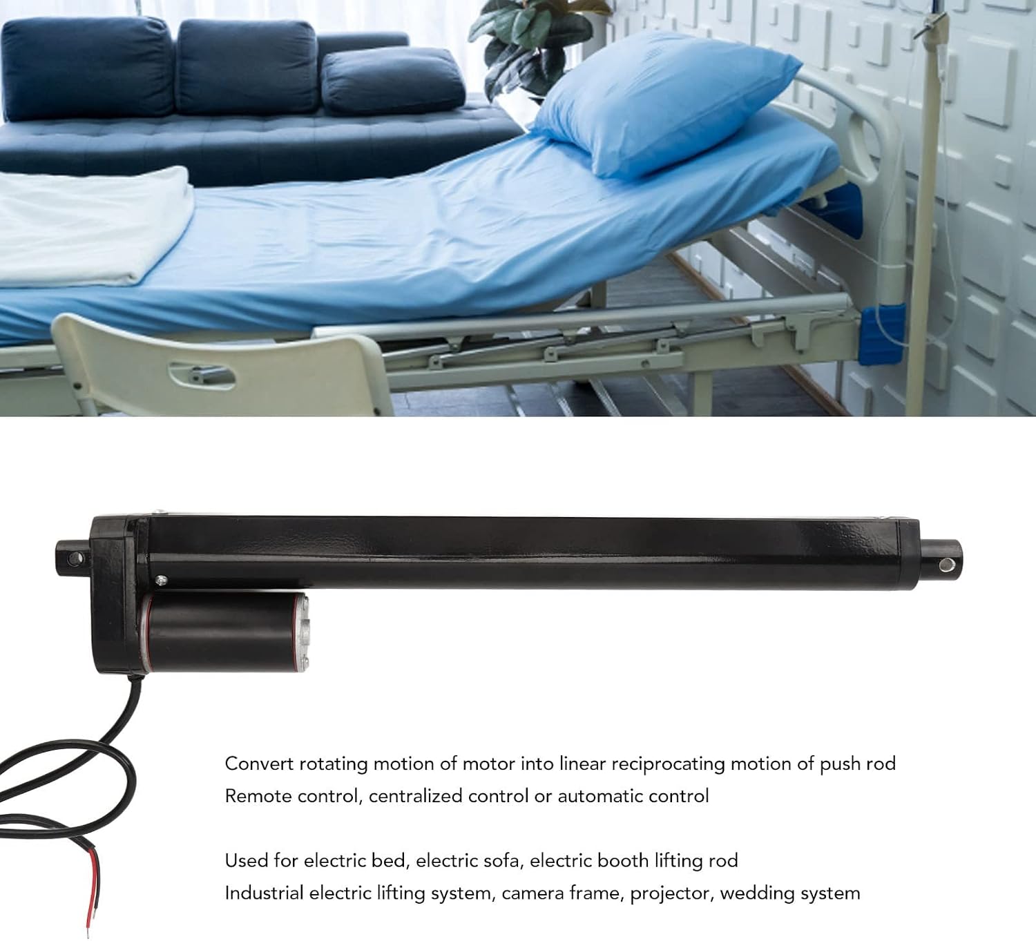 Tyenaza Mini Linear Electric Actuator, Linear Motor Motion Outdoor Agriculture Track Robotics Home Automation 1000N 250mm 12V Black(B)