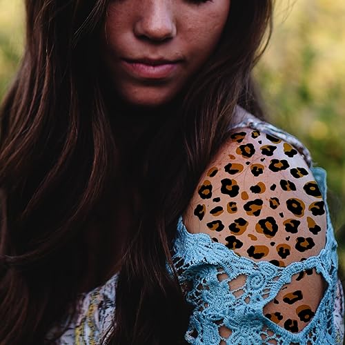 3-Sheets Leopard Print Sticker Sparkle Design for Halloween Dance Cheer Team Spirit