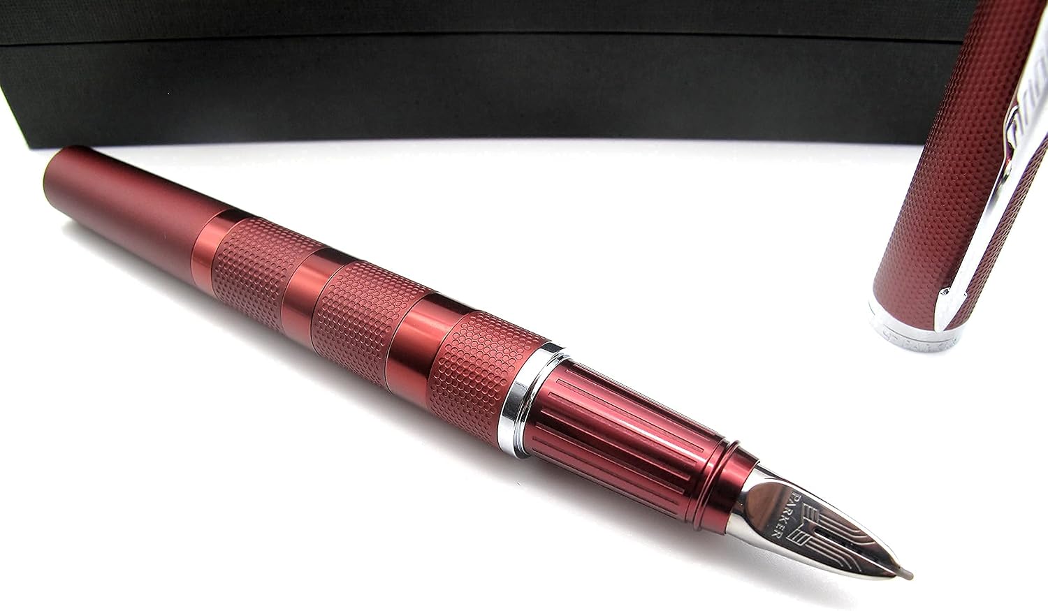 Parker Ingenuity Premium Metal 5th Technology Pen - Deluxe Deep Red - Black Ink - Gift Boxed - Adapts To Handwriting Style - Image 3