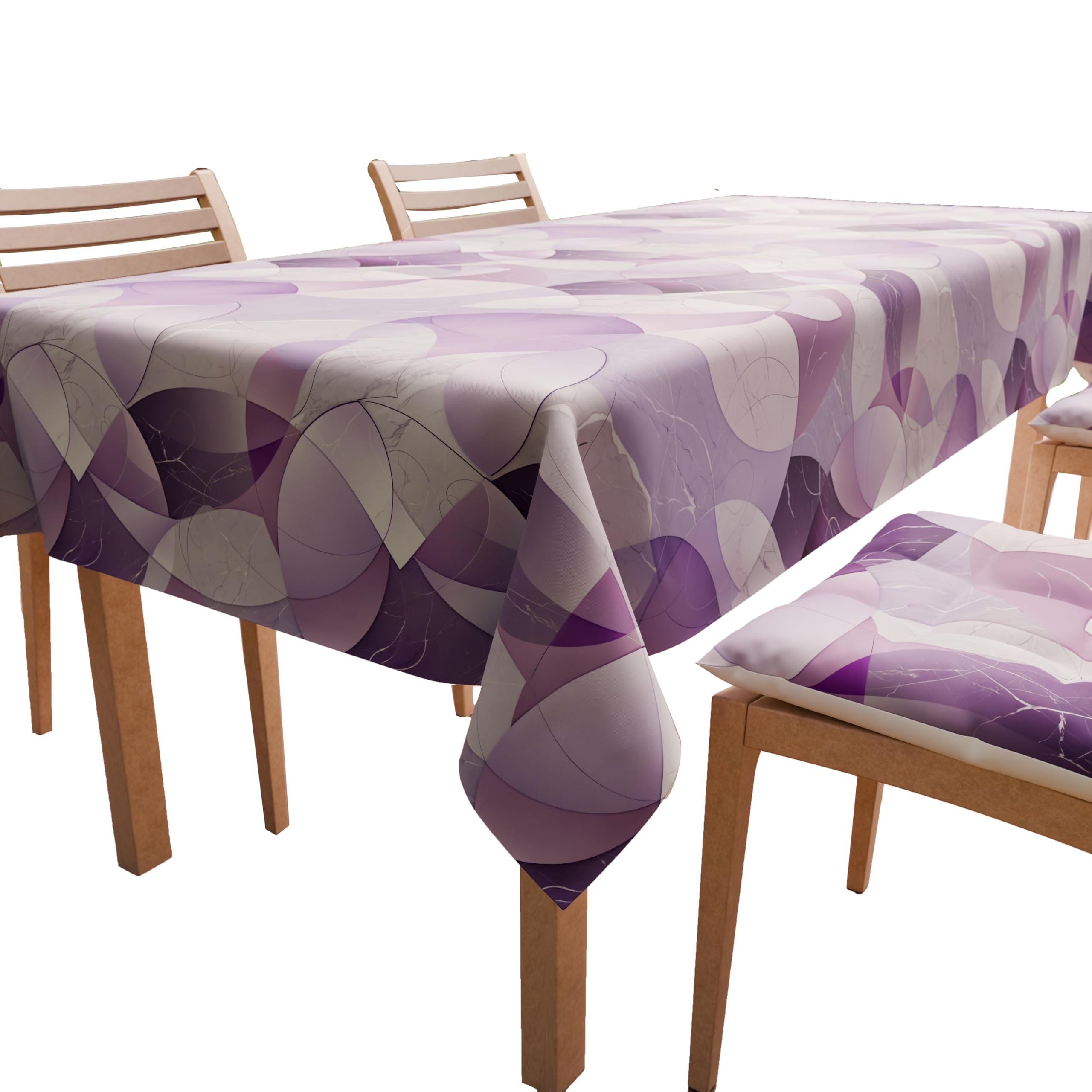 PETTI Artigiani Italiani - Tablecloth, Kitchen Tablecloth in Stain Resistant Microfibre, Circle Design Lilac X4 Places (140 x 140 cm) 100% Made in Italy