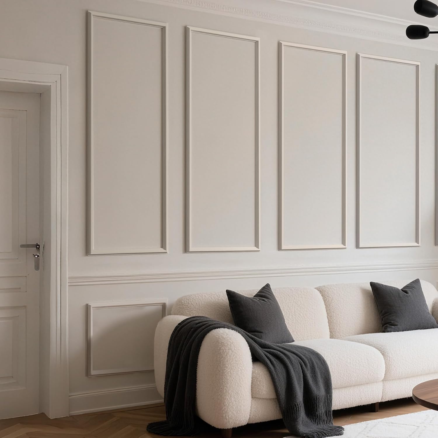 Peel and Stick Wainscoting Panels Kit, 6 Sets 54''x24'' Premade Wall Molding Peel and Stick Panels for Interior Wall Trim, Easy DIY Wainscoting Panels Peel and Stick Decor