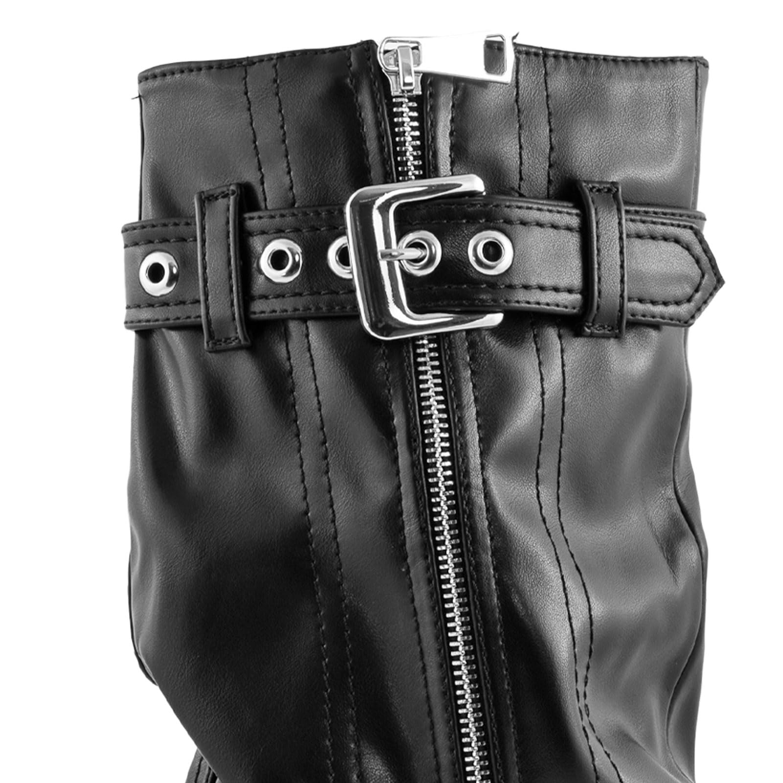 Toocool Stivali stivaletti da donna biker anfibi motociclista zip K-17