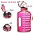 SLUXKE 1 Gallon Water Bottle with Time Marker BPA Free Motivational, 128oz Leak Proof Water Bottle Jug with Handle and Straw Pink