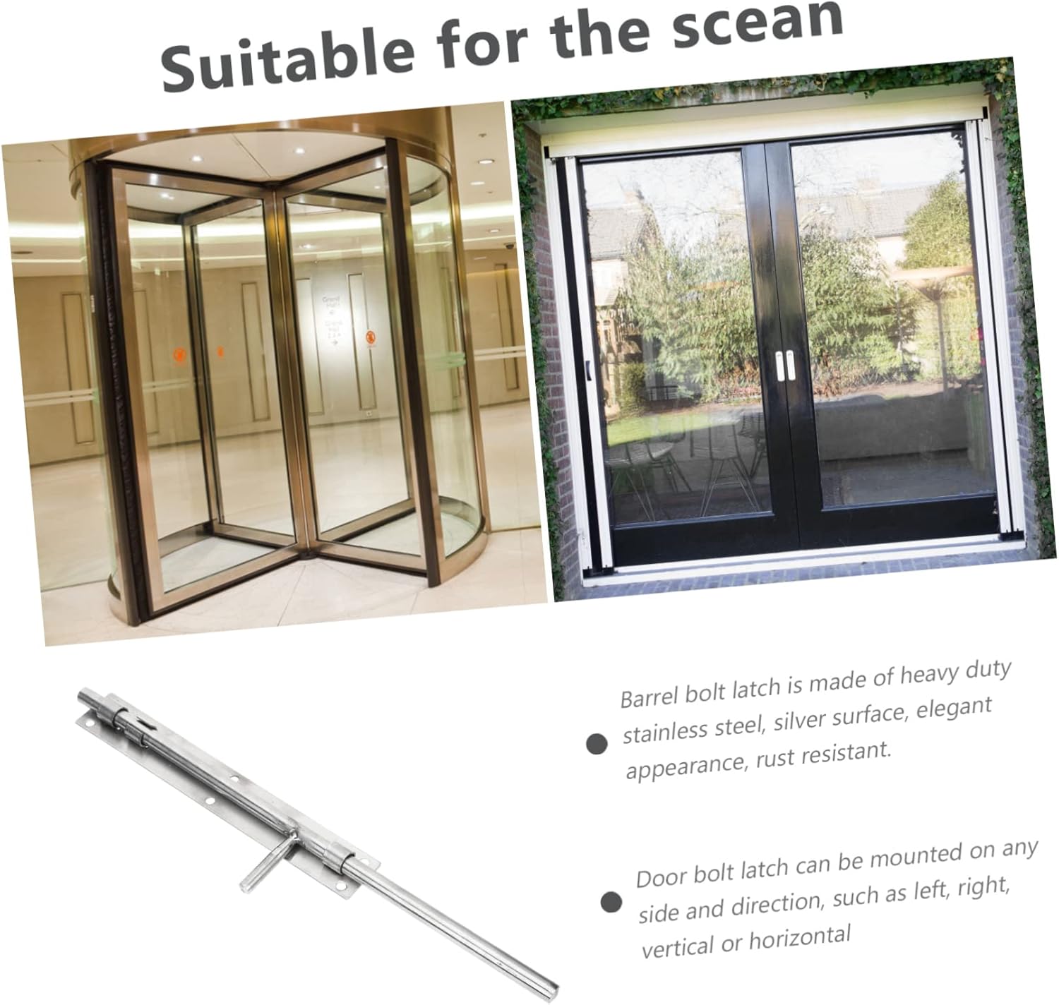 POPETPOP 5pcs Security Door Latch Slide Bolt Bolt Locks for Doors Heavy Duty Slide Lock