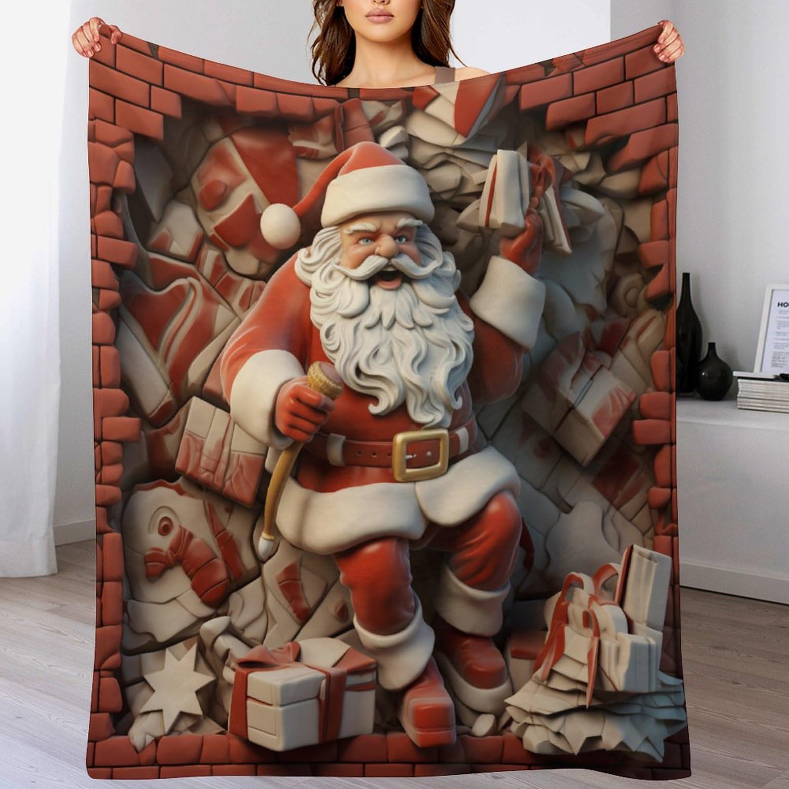 Couverture polaire Père Noël, le plaid en flanelle douce idéal à offrir en hiver