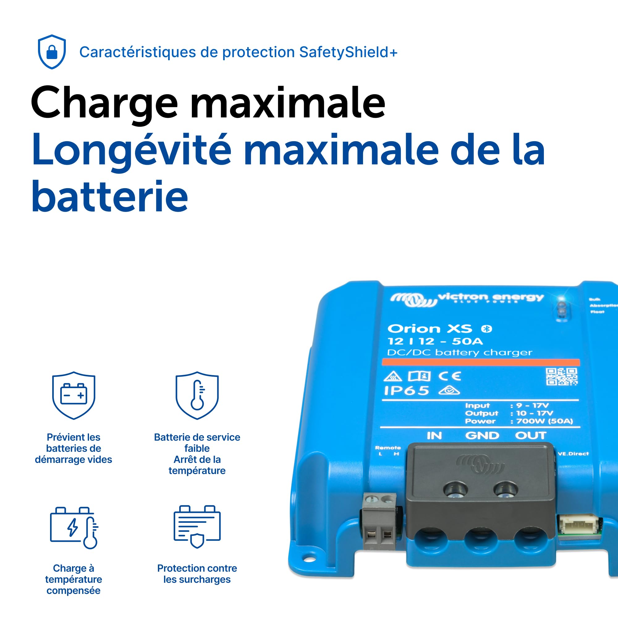 Victron Energy Chargeur de Batterie Orion XS 12/12-Volt 50 ampères DC-DC