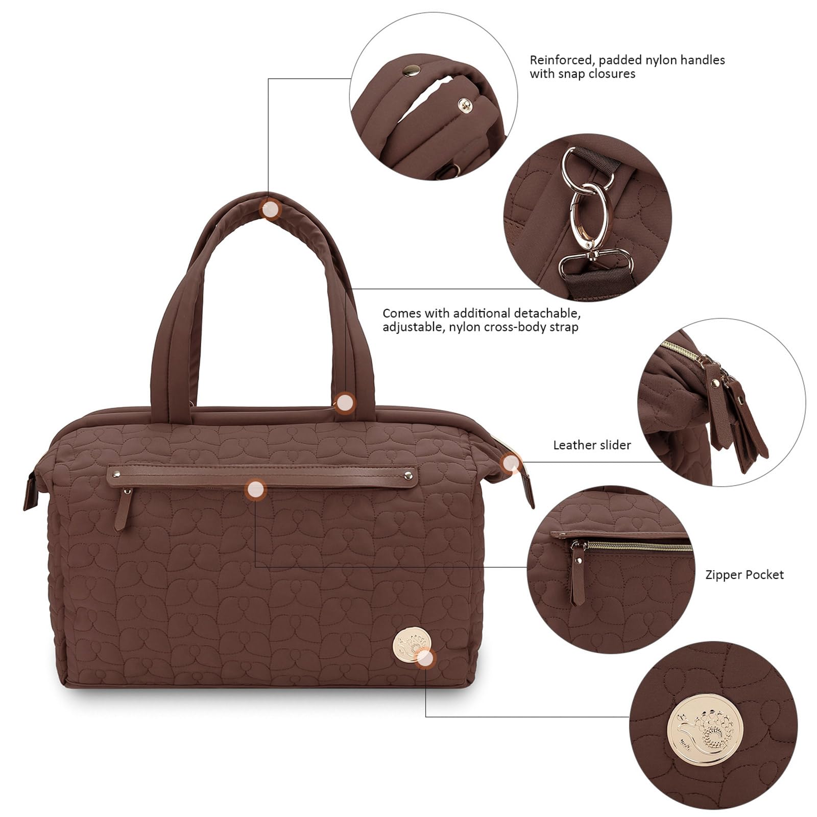 Bolso cambiador de pañales moderno y práctico con estilos de transporte multifunción, bolsa de pañales portátil de 43 cm para padres activos
