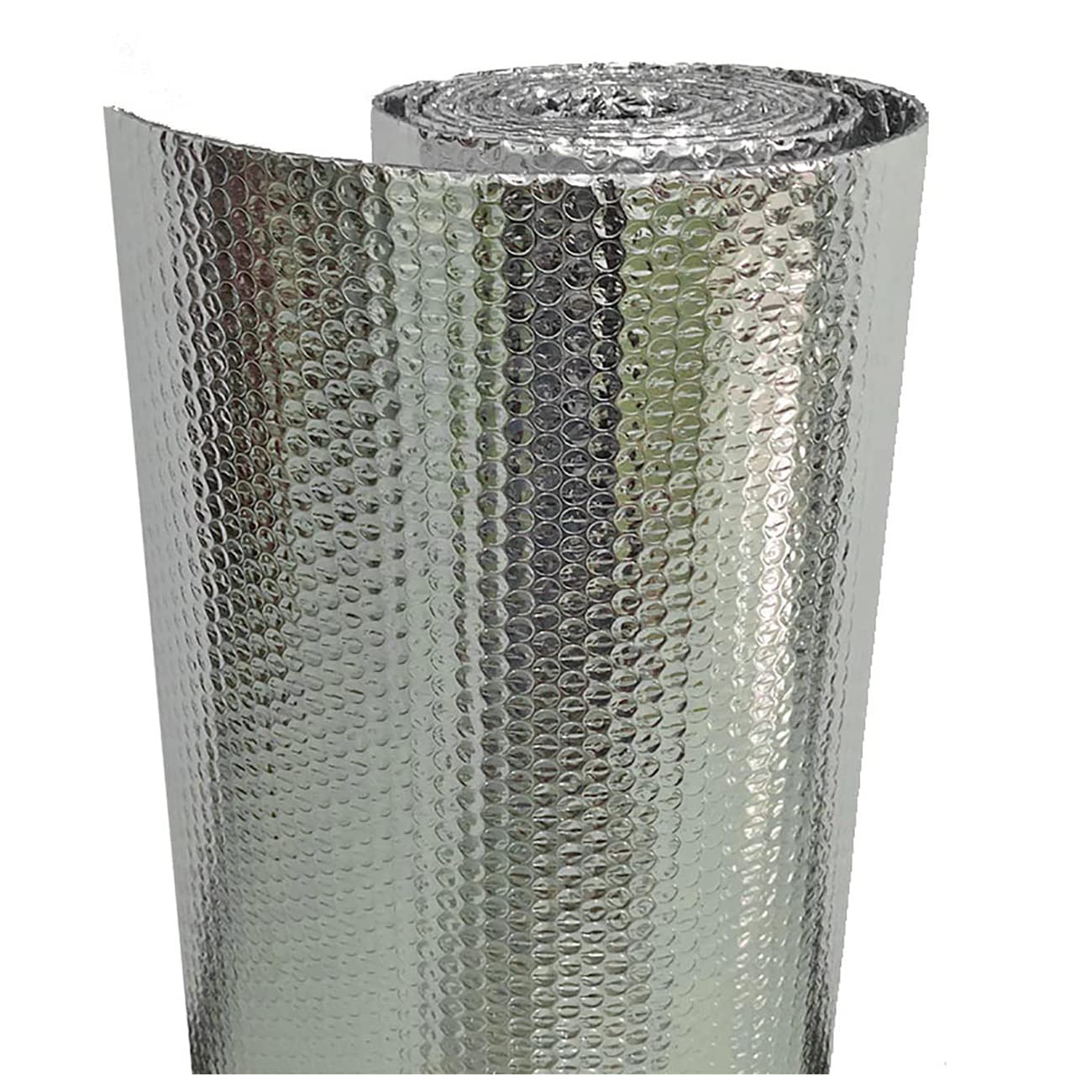 Selbstklebende Reflektierende Folie Isolierung Hitzeschild Aluminiumfolie Strahlungsbarriere Doppelte Schicht für Dachboden Fenster,Garagen,Gewächshäuser(Size:1x8m (39 in X 25 Ft))