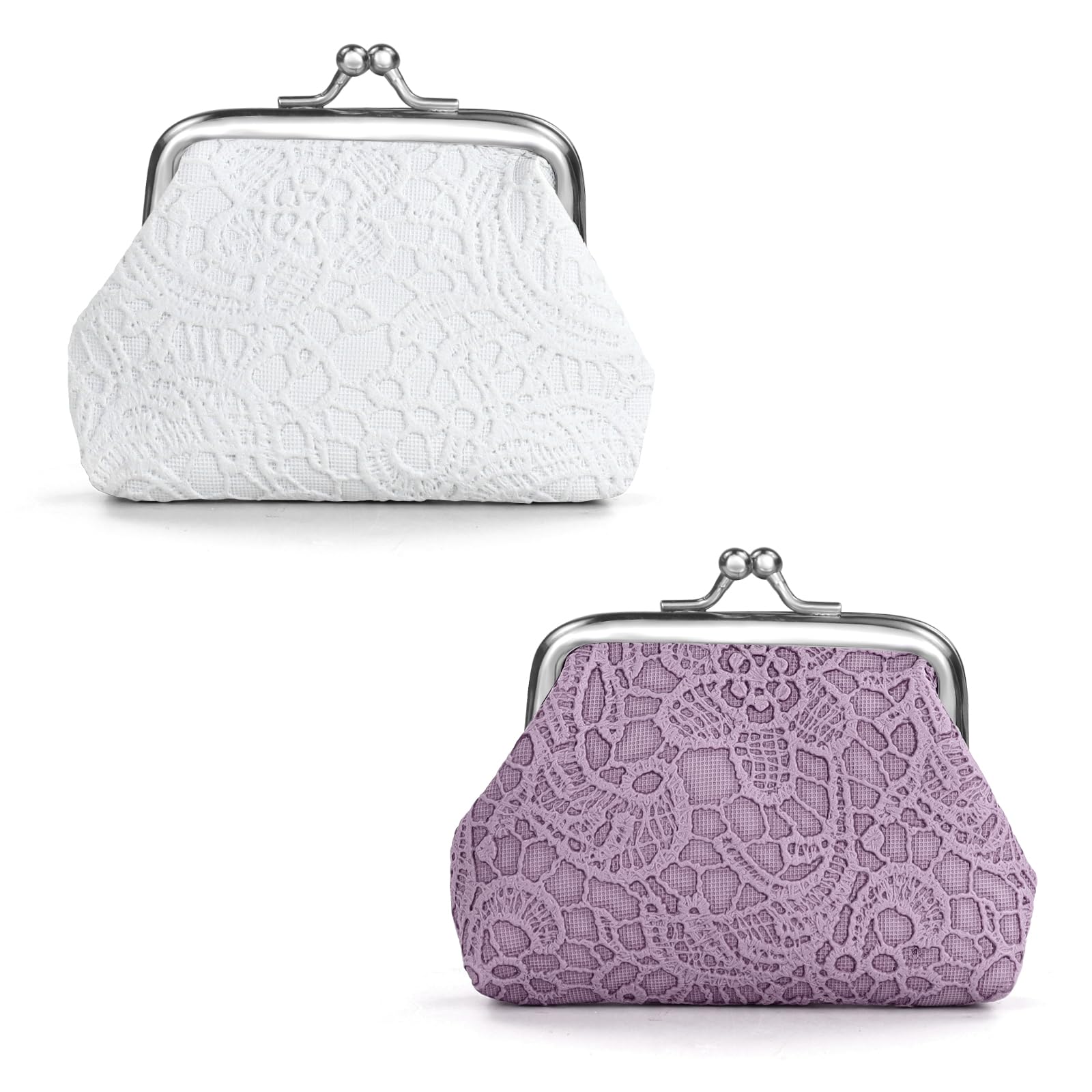 2 Portamonete Con Paillettes Per Bambine E Ragazze – Mini Borsellino Con Chiusura A Bacio – Colorato, Leggero In Nylon – Porta Monete, Chiavi, Gioielli