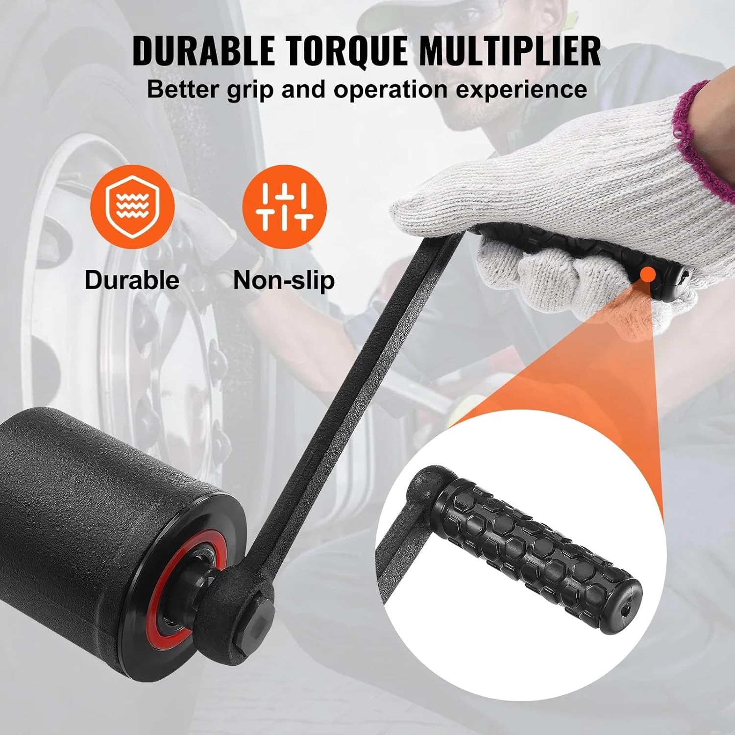 YABEY Torque Multiplier & Sockets Set, 1 Inch Drive, 6,800N.m Lug Nut Remover, Includes 4 Sockets (21-41mm) and Storage Case