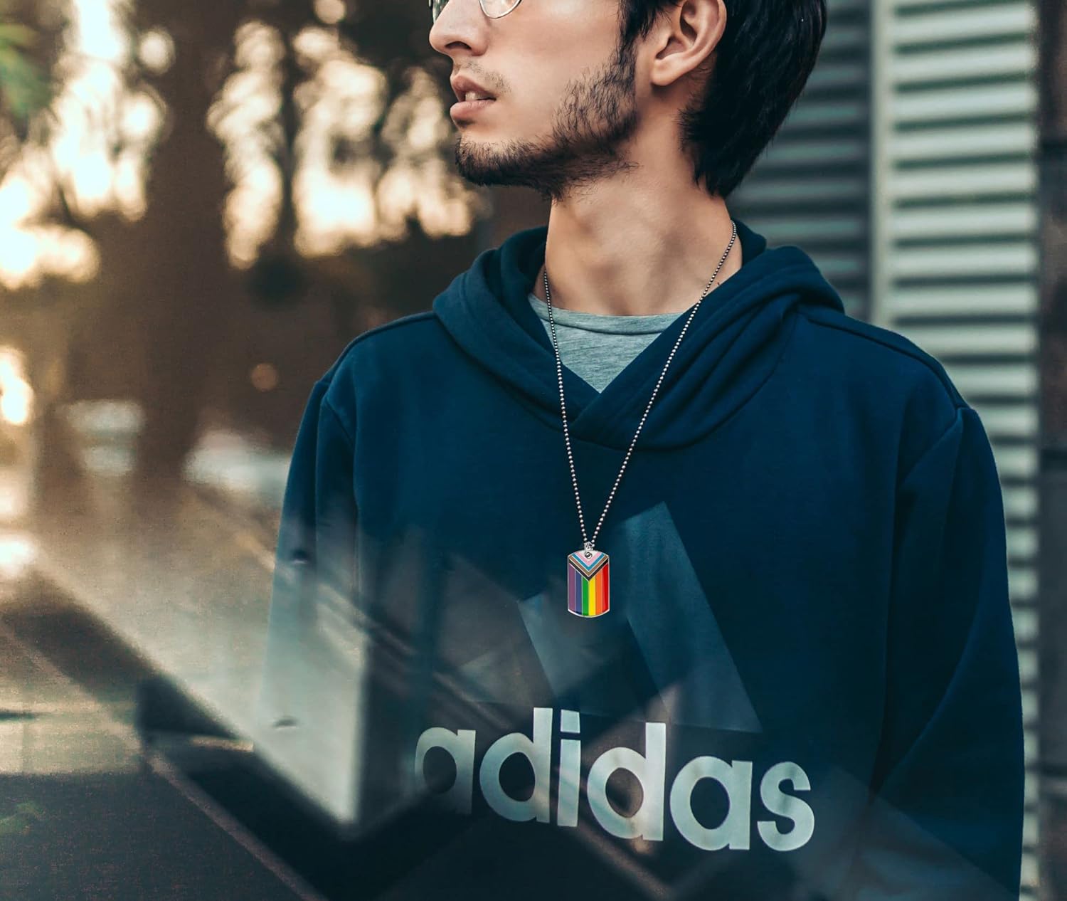 Progress Pride Dog Tags Pendant Rainbow Pride Gift LGBT Necklace - Image 8