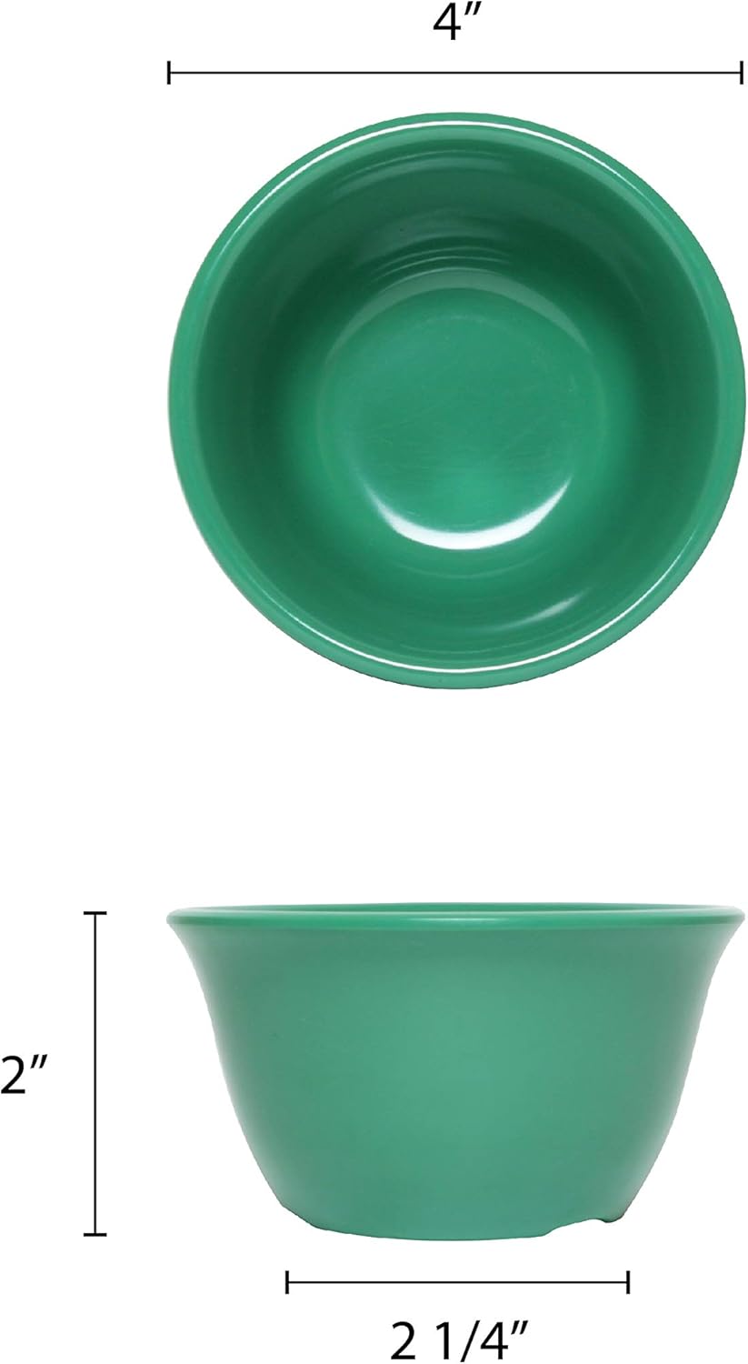Color green melamine dinnerware collection 4 inch bouillon cup - 7 oz, comes in dozen
