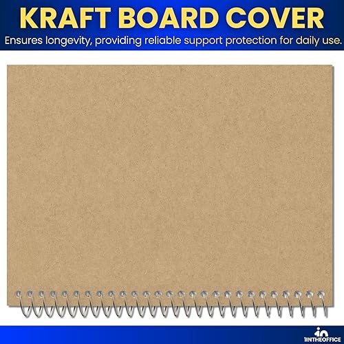 Miniatura 4 de 1InTheOffice Cuaderno de espiral de 6 x 9.5, cuaderno encuadernado con alambre, cuaderno con rayas universitarias, cuaderno de 3 materias con rayas