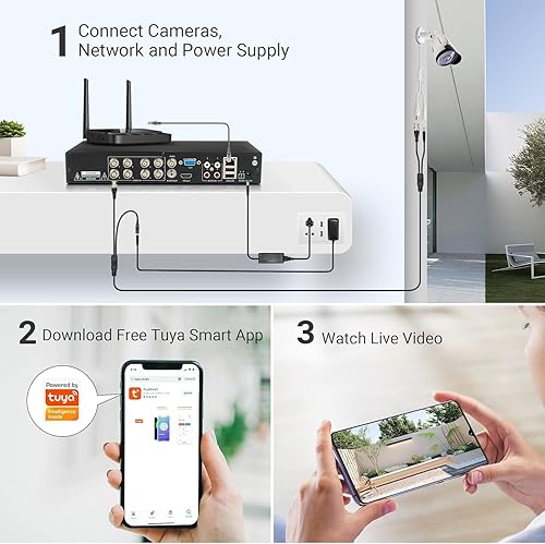 Miniatura 7 de TIGERSECU DVRNVR de seguridad Ultra HD de 5MP 8 + 8 canales con disco duro de 4 TB, ampliable a 16 cámaras, grabadora de vigilancia doméstica