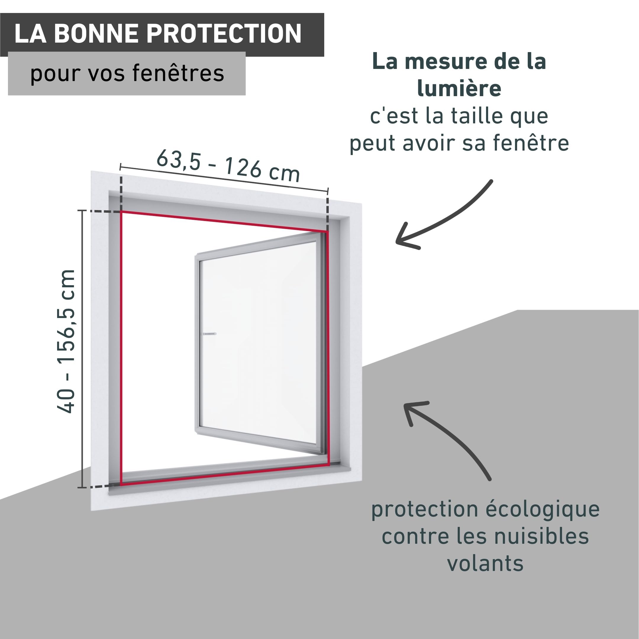 Windhager Protection contre les insectes - Store moustiquaire Store de fenêtre à suspendre - Kit de montage - 130 x 160 cm - Anthracite