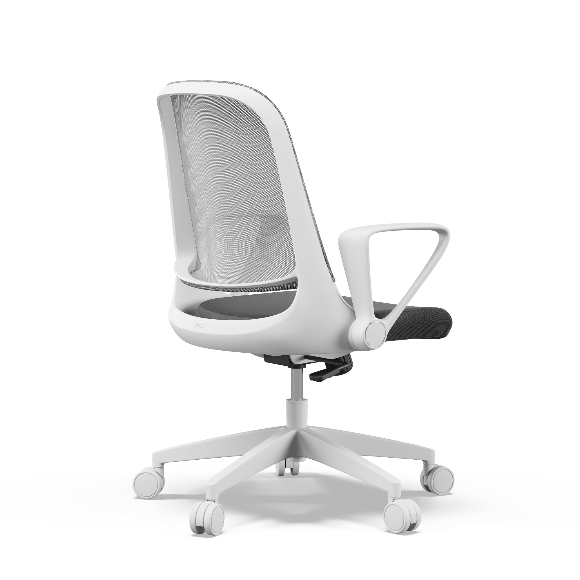 SENSE7 krzesło biurowe Sopty z funkcją przechylania, fotel biurowy z regulowanymi podłokietnikami, ergonomiczne krzesło komputerowe z oddychającą siatką, krzesło do biurka do 130 kg, z regulacją