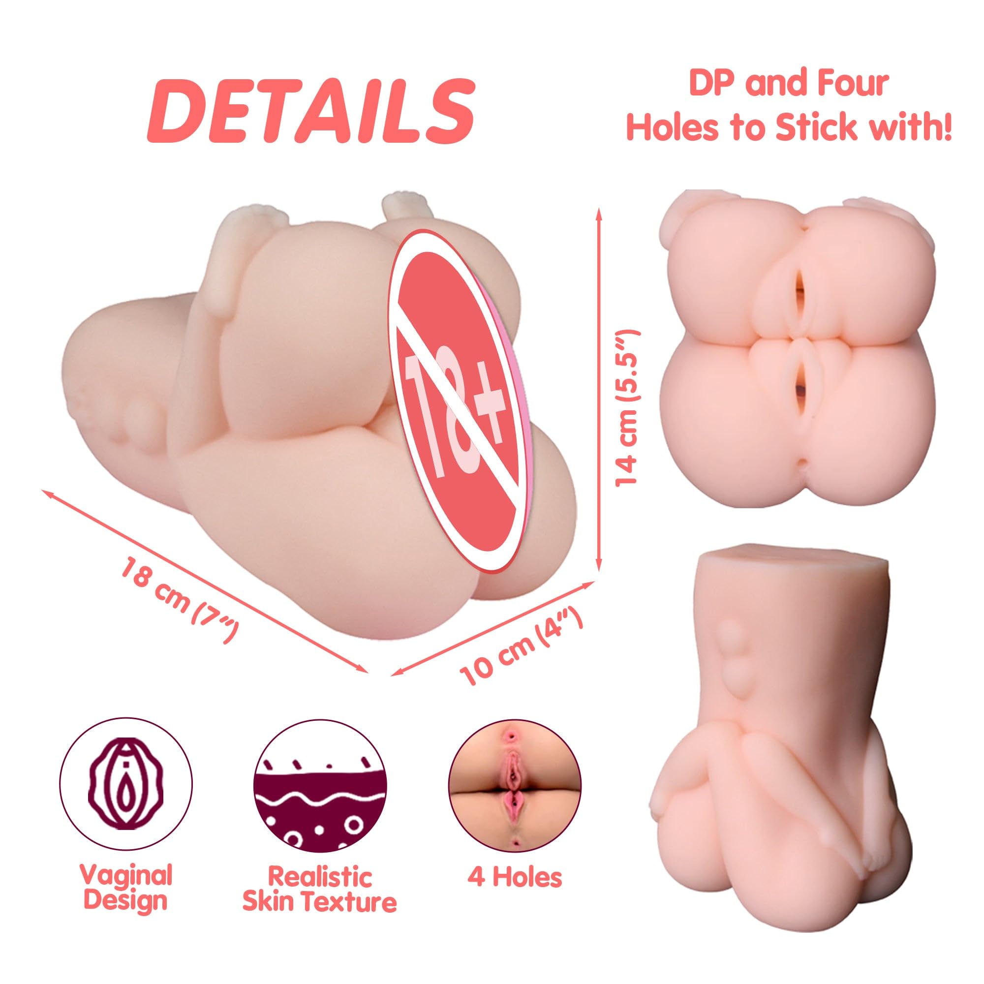 Male Masturbator Realistic Texture Sex Toys Threesome 4 Holes Pocket Pussy  Double Creampie Onahole Male Stroker Tight Vagina Masturbation Cup |  OH-OT-252 : Amazon.ca: Health & Personal Care