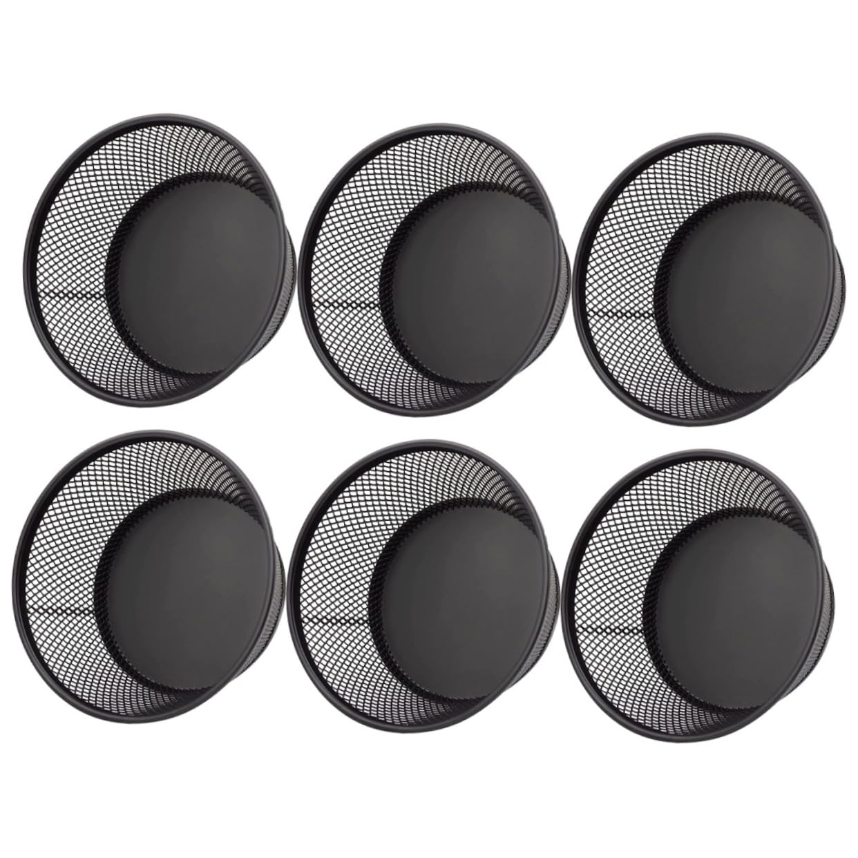 Organisateur de bureau grande capacité en fer noir empilable avec ouverture large
