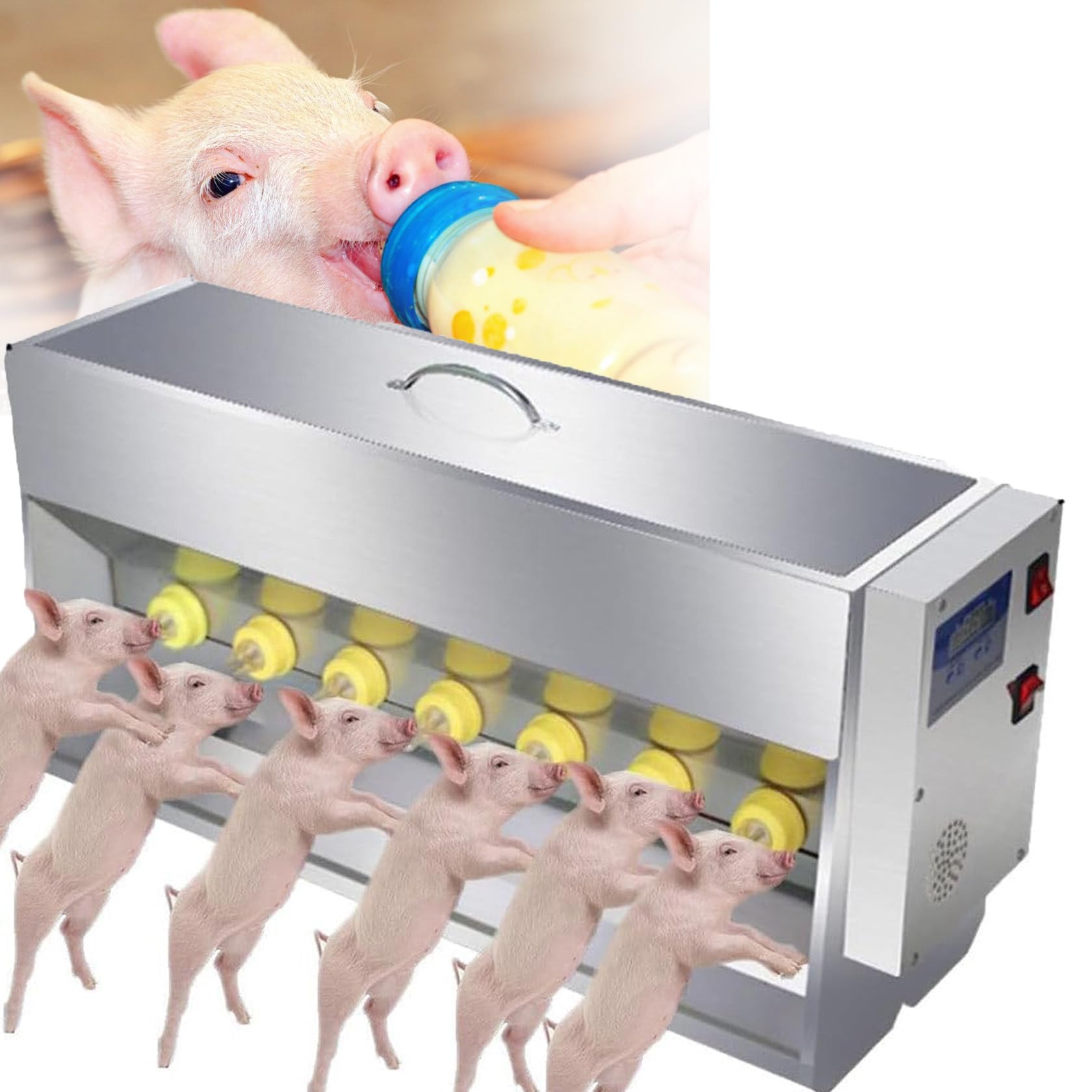 Mangiatoia per latte per suinetti con tettarelle in gel di silice resistente, essenziali per uso agricolo e ranch